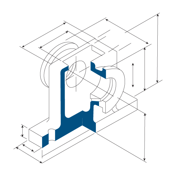 CAD drawing of a bearing